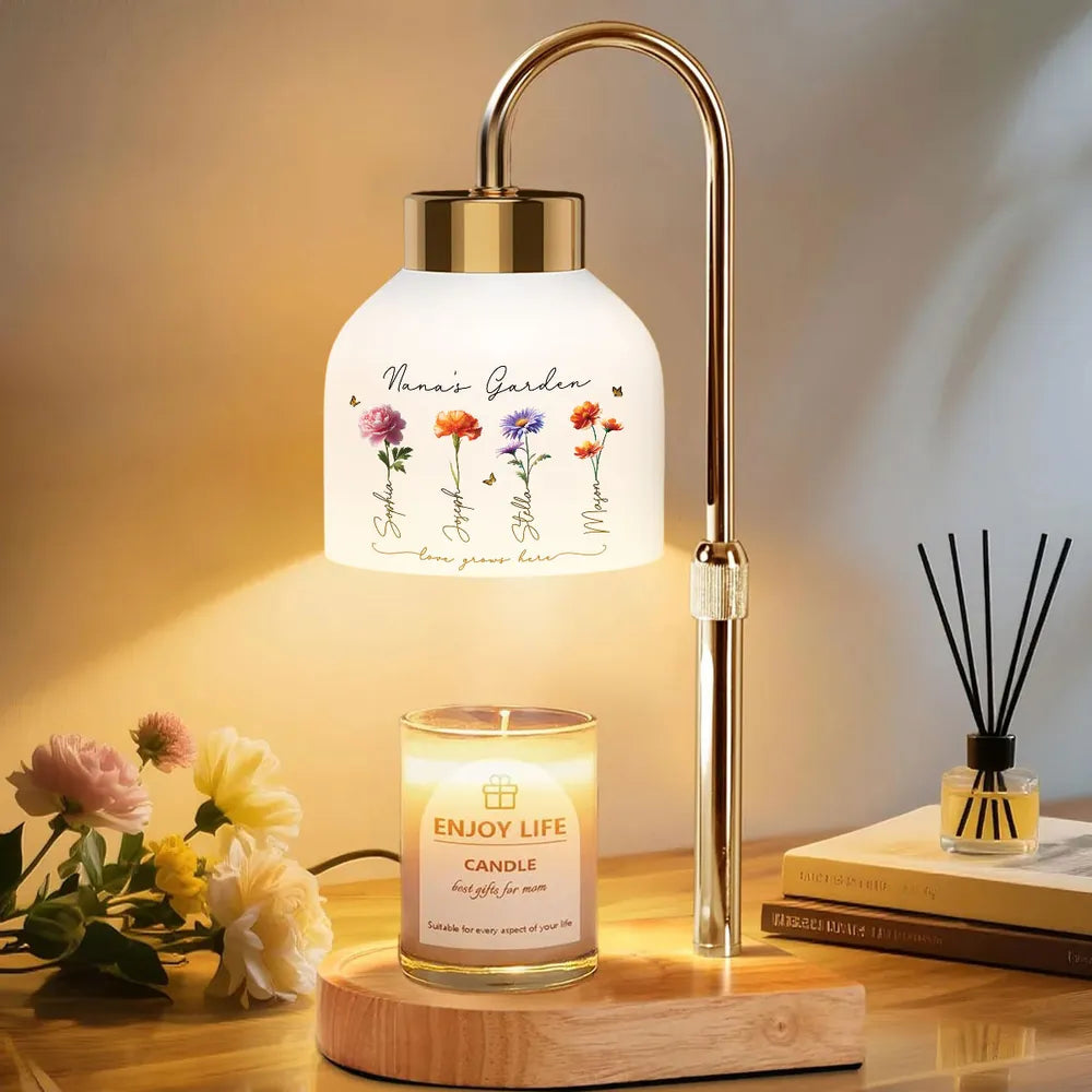 Personalized Floral Lamp for Nana - Custom Names - Sentimental Gift Lamp MagicInPrints