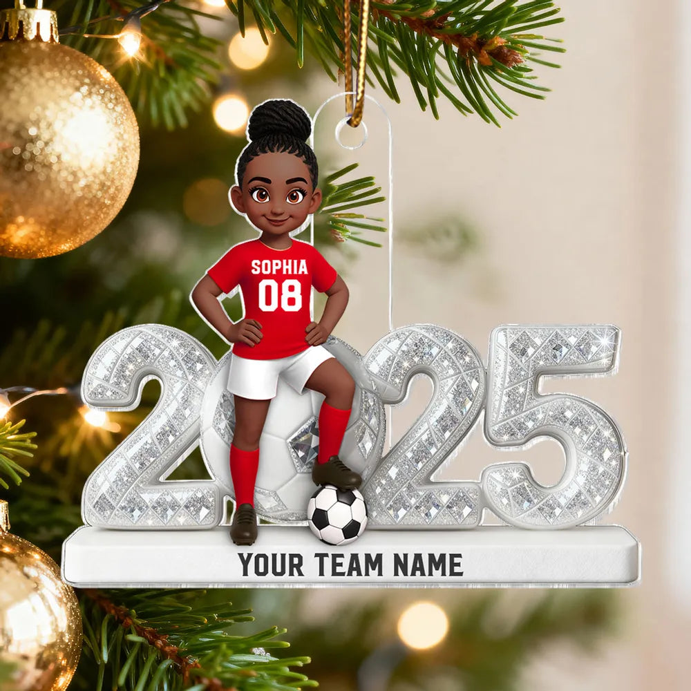 Personalized Soccer Ornament for Kids - Custom Team Name 2025 Ornament MagicInPrints