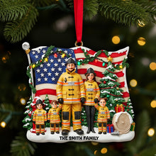 Load image into Gallery viewer, &quot;Celebrate Heroes with Custom Love&quot; - Pride Firefighter Christmas Ornament - Personalized Gifts for Family Ornament MagicInPrints

