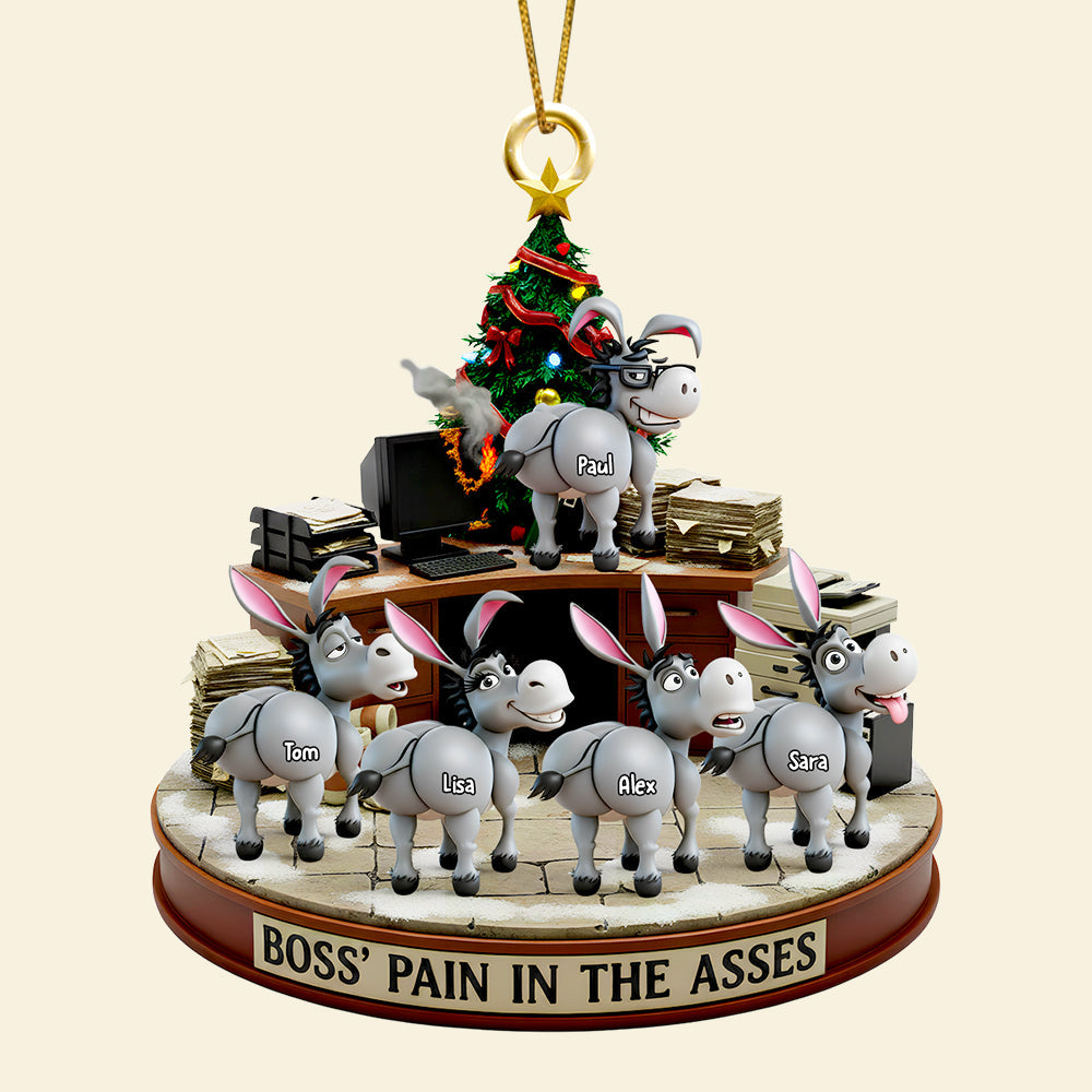 Fun Donkey Coworkers Ornament, Personalized Gifts For Boss Ornament MagicInPrints