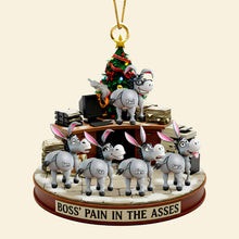Load image into Gallery viewer, Boss&#39;s Pain in the Asses - Fun Donkey Coworkers Ornament Ornament MagicInPrints
