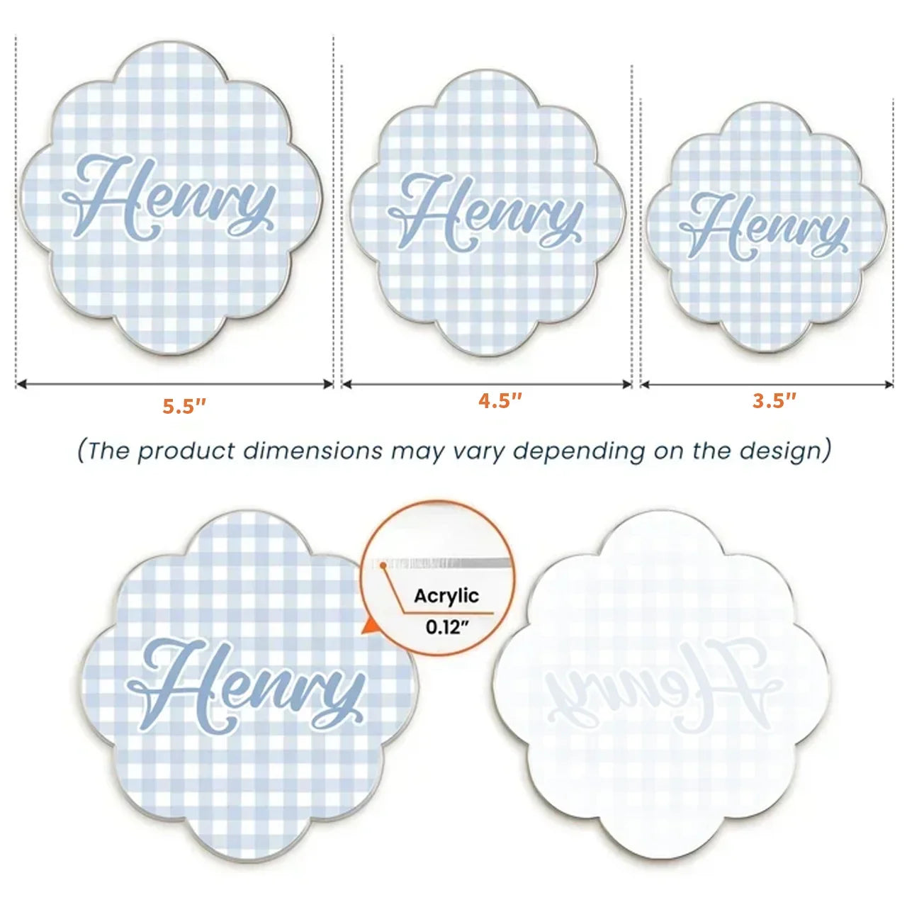 Personalized Acrylic Magnet Gift for Family with Bow Design