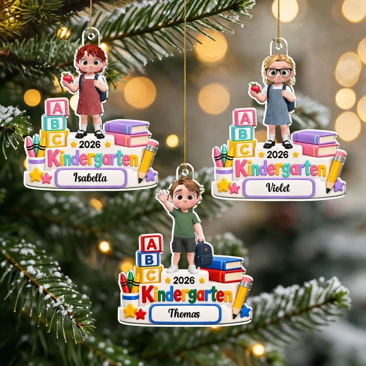 Personalized Acrylic Kindergarten Ornament Gift for Kids