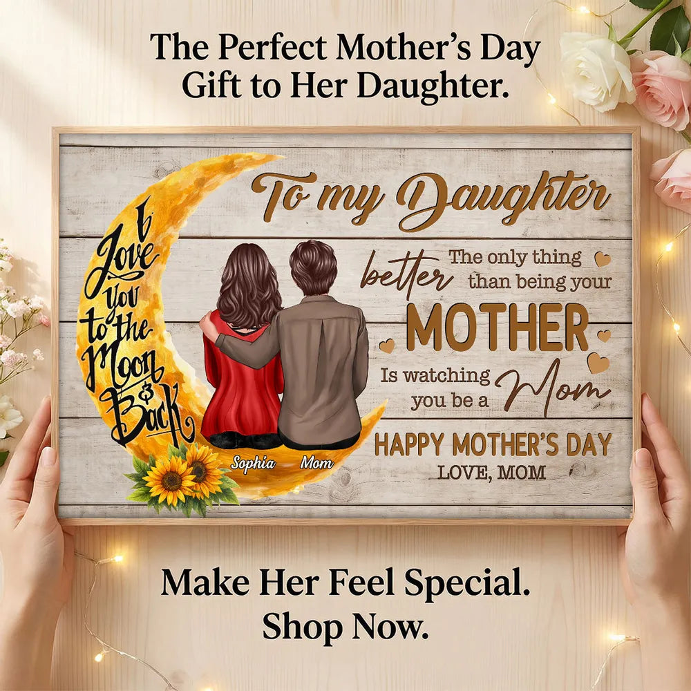 Personalized Mother-Daughter Canvas Art - Sentimental Mother's Day Gift Poster or Canvas MagicInPrints