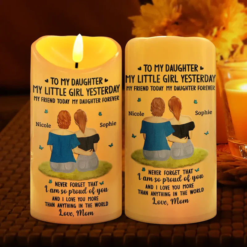 Personalized LED Candle for Daughter - Sentimental Gift with Custom Names Lamp MagicInPrints