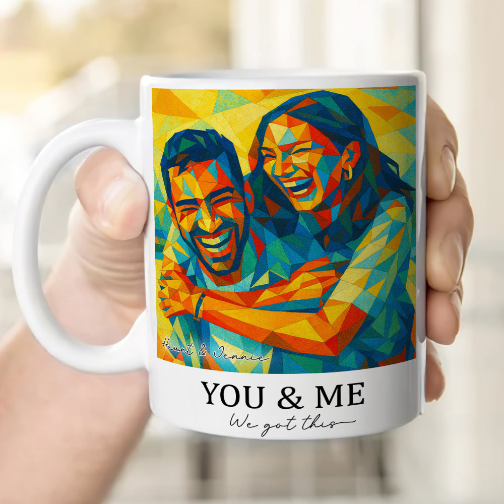 Artistic Connection - Personalized Cubism Art Mug for Friends & Lovers Coffee Mug MagicInPrints