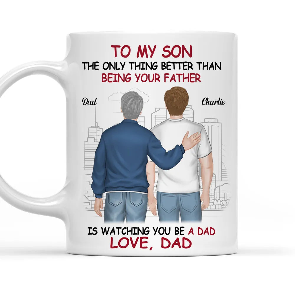 Personalized Ceramic Mug for Son - Heartfelt Father's Day Gift Cup MagicInPrints