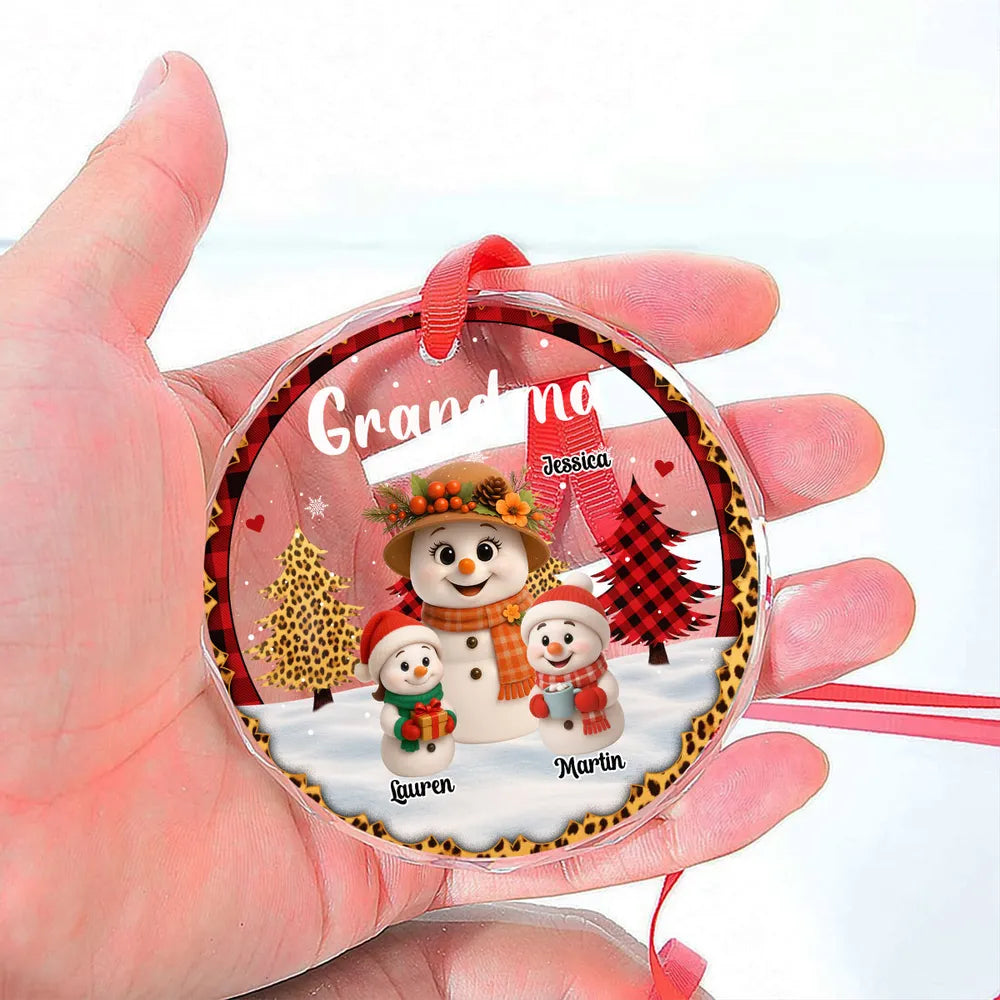 Personalized Christmas Ornament for Grandma - Snowman Family Decoration Ornament MagicInPrints
