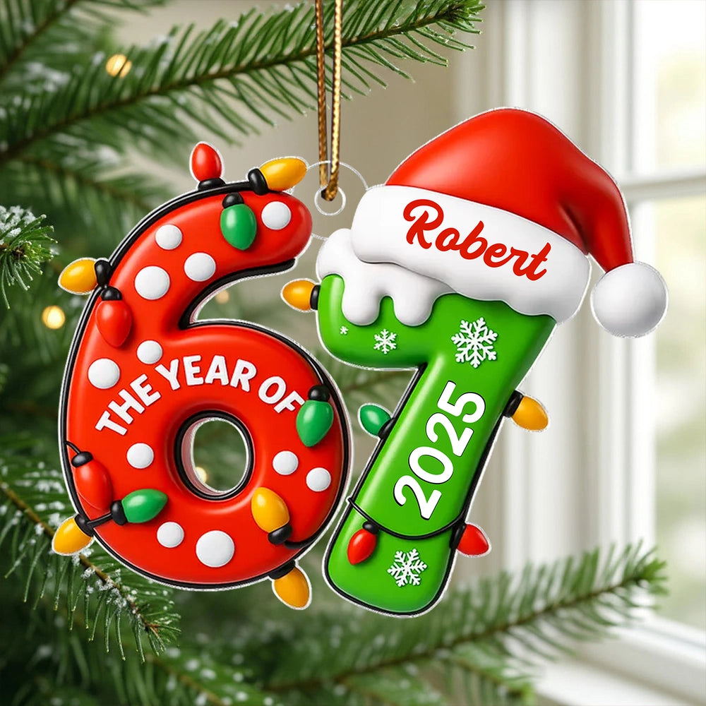 Personalized Christmas Ornament 2025 - Custom Name & Age Decoration for Holiday Tree Ornament MagicInPrints