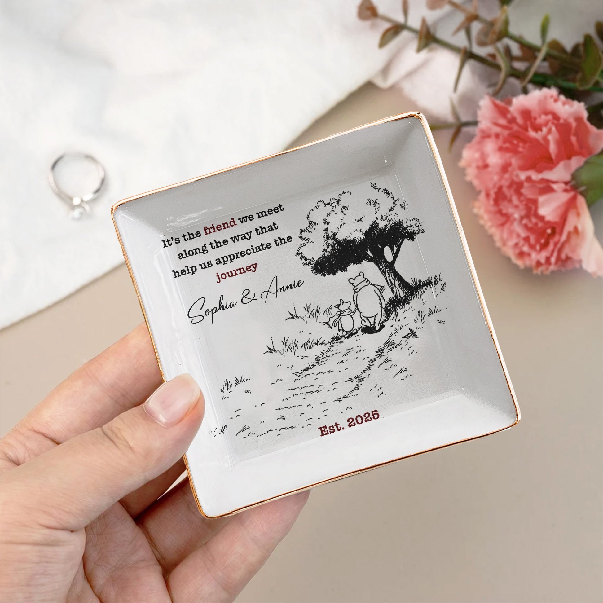 Personalized Friendship Jewelry Dish for Friends - Sentimental Gift Jewelry MagicInPrints