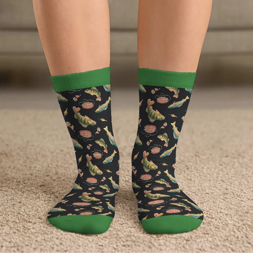 Custom Fishing Socks for Men with Fish Design - Perfect Gift for Anglers Socks MagicInPrints