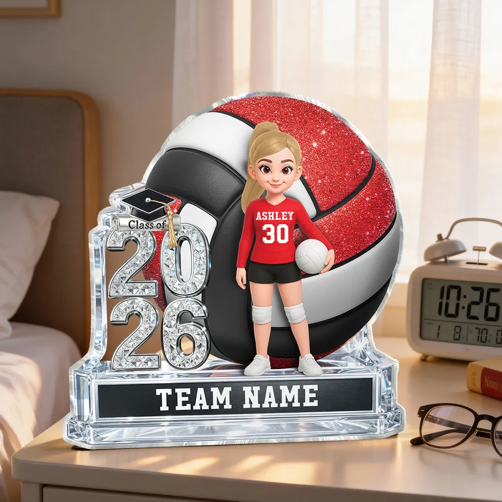 Custom Volleyball Player Acrylic Trophy for Graduates - Class of 2026 Keepsake Plaque MagicInPrints