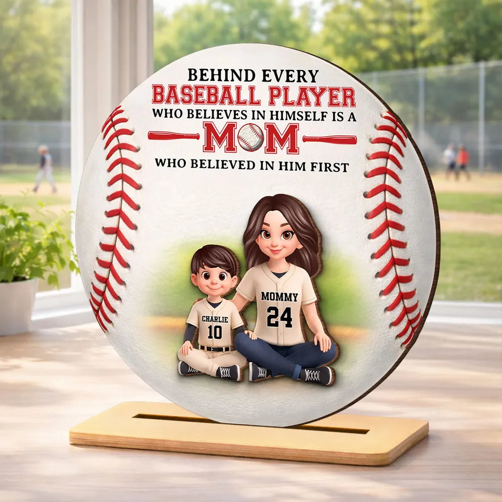Personalized Baseball Mom Gift Plaque for Son - Sentimental Sports Decor Plaque MagicInPrints