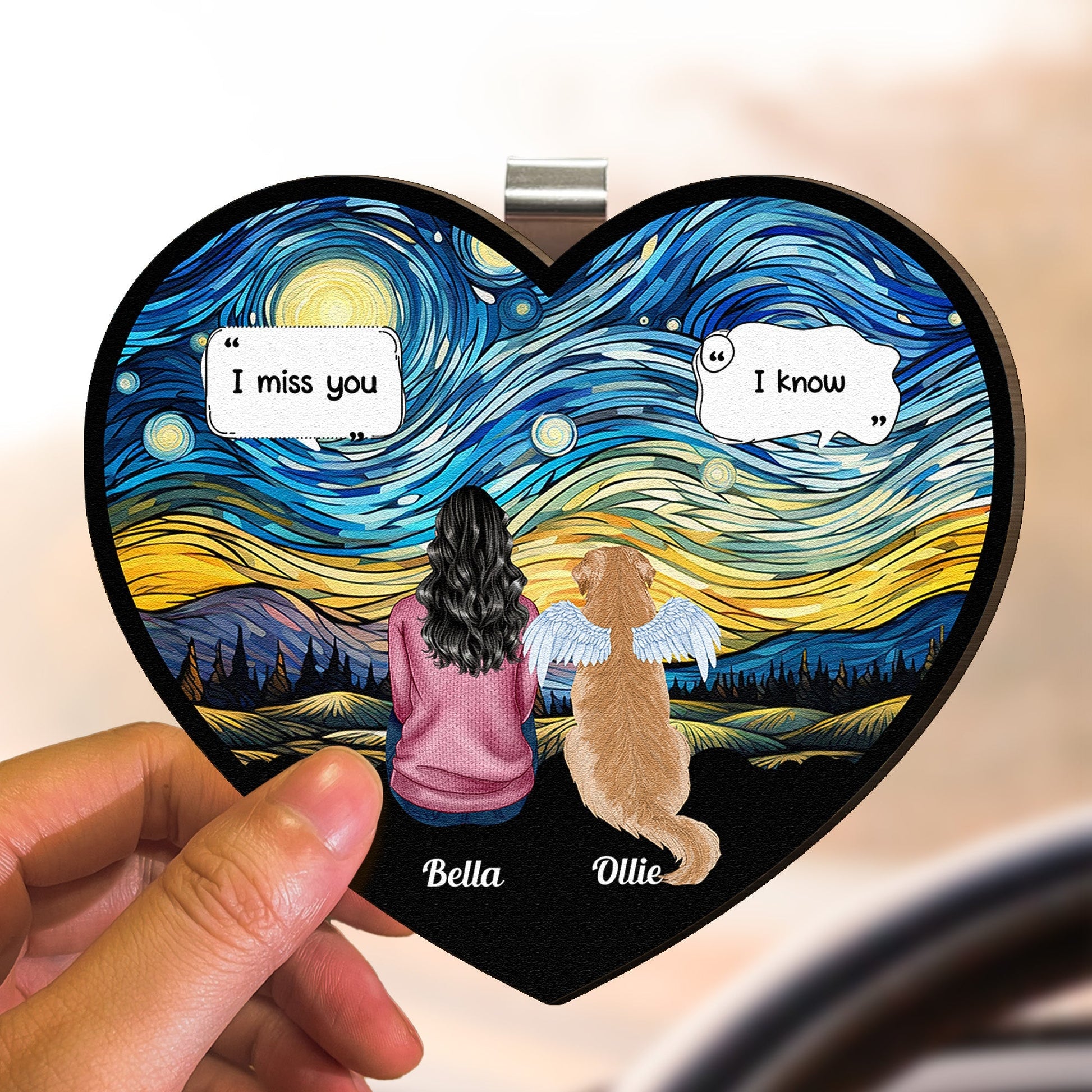 Personalized Heart-Shaped Memorial Plaque for Pet Lovers - Sentimental Keepsake Car Hanger MagicInPrints