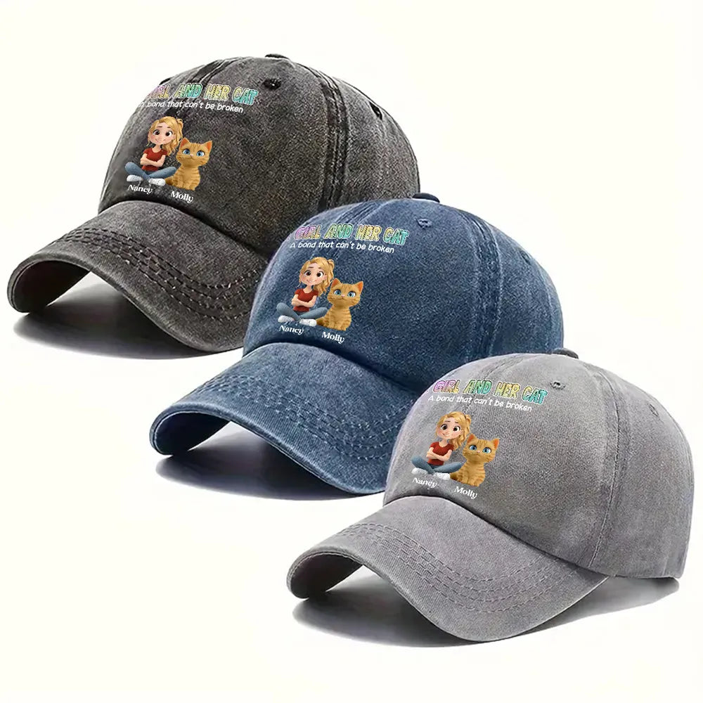 Custom Pet Lover Baseball Cap - Personalized with Cartoon Pets and Owner - Perfect Gift for Animal Lovers Hat MagicInPrints