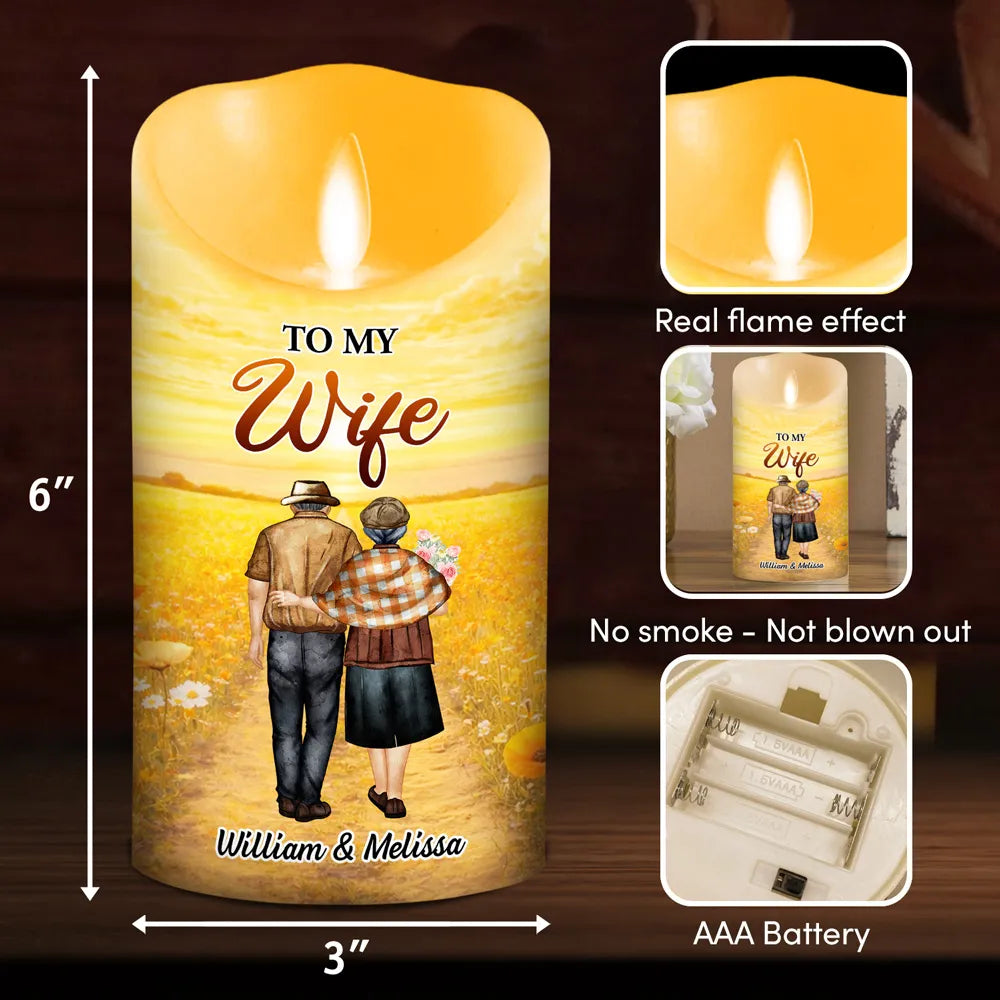 Personalized LED Candle for Wife - Sentimental Gift for Anniversary or Special Occasions Lamp MagicInPrints