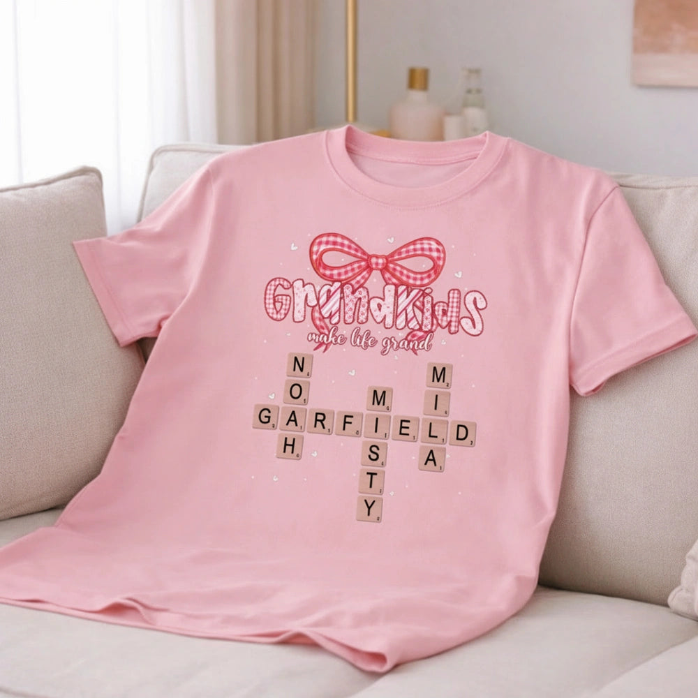 Personalized Grandkids Crossword T-Shirt for Grandparents - Sentimental Gift Cloth MagicInPrints