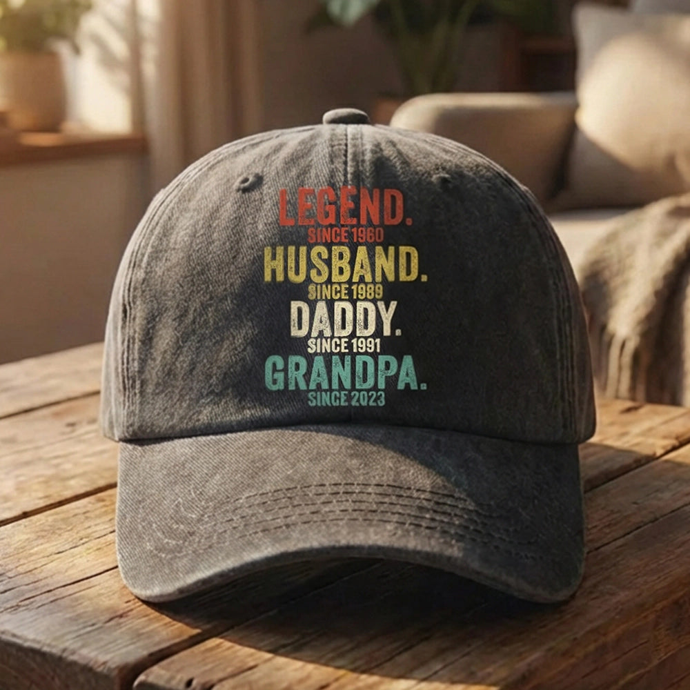 Personalized Grandpa Cap for Men - Milestone Years Gift Hat MagicInPrints