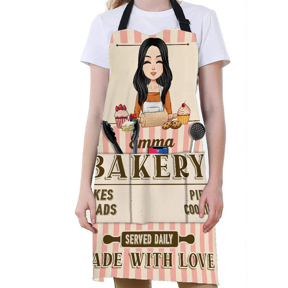 Personalized Bakery Apron for Women - Custom Name Chef Gift for Baking Lovers Kitchen Supplies MagicInPrints