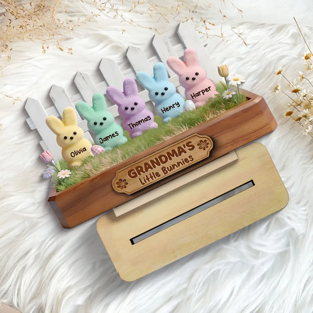Personalized Grandma's Little Bunnies Figurine - Easter Gift for Family Plaque MagicInPrints