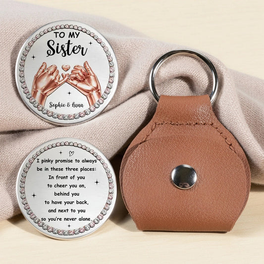 Personalized Sister Keychain Gift with Pinky Promise Message - Sentimental Keepsake Keychain MagicInPrints