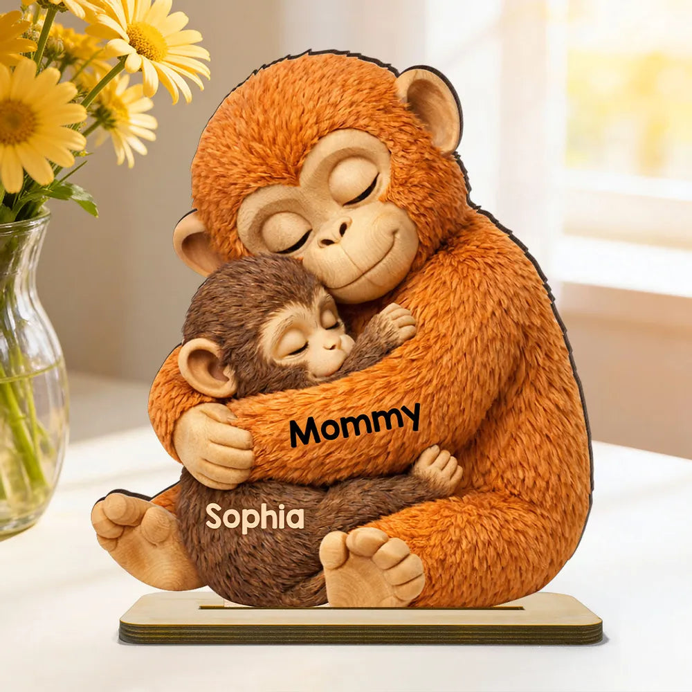 Personalized Monkey Family Figurine for Mom - Sentimental Home Decor Gift Plaque MagicInPrints