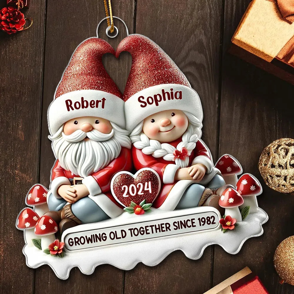 Personalized Christmas Ornament for Couples - Santa Design - Anniversary Gift Ornament MagicInPrints