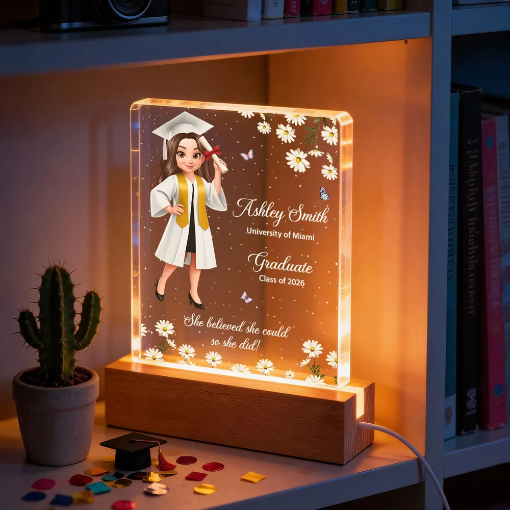 Personalized Graduation LED Light for Graduates - Class of 2026 Gift Plaque MagicInPrints
