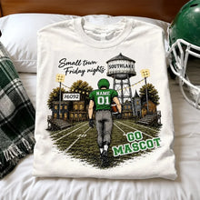 Load image into Gallery viewer, Personalized Classic Tee Green &amp; Gold Football Gift for Mom

