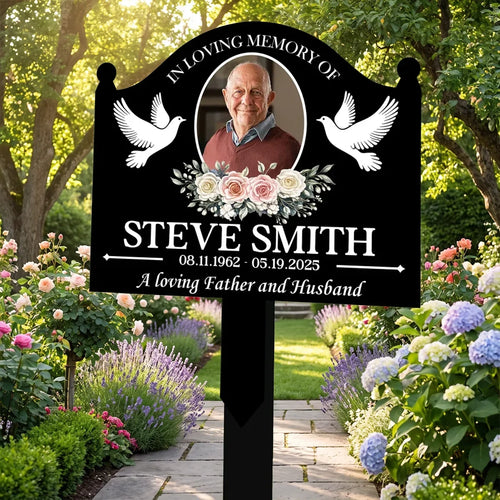 Personalized Metal Garden Stake Photo Tribute Sympathy Gift