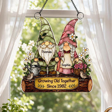 Load image into Gallery viewer, Personalized Acrylic Suncatcher Ornament Gnome Couple Gift for Anniversary
