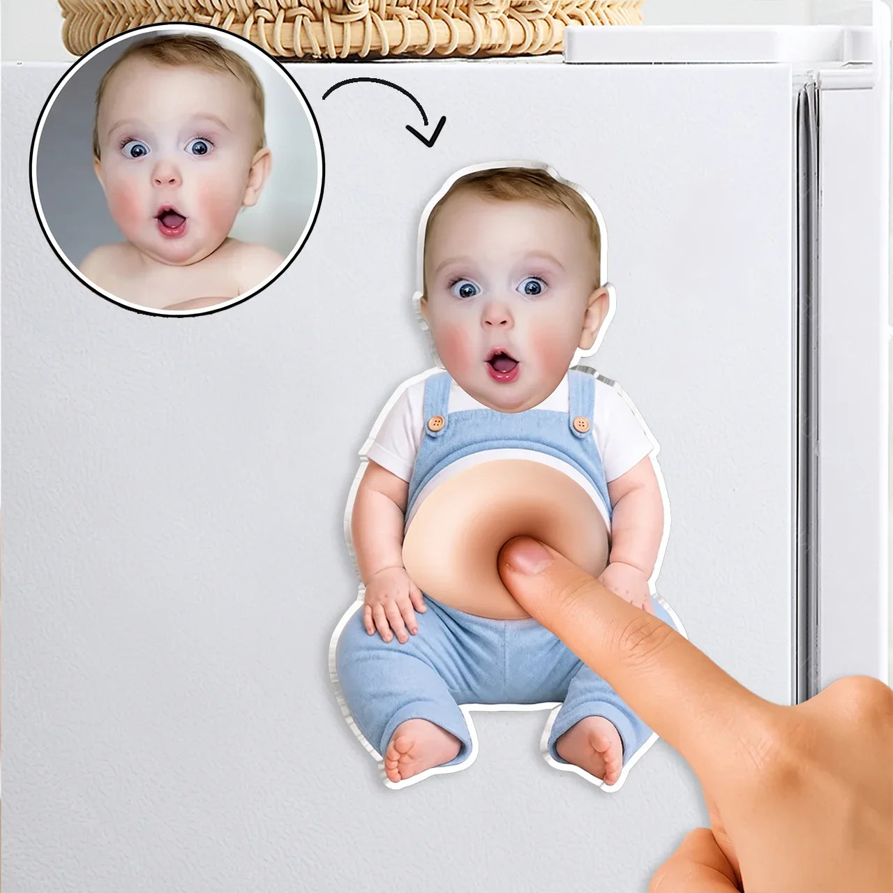 Personalized Baby Photo Silicone Belly Magnet Unique Gift for Family