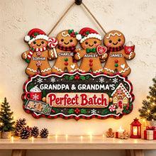 Load image into Gallery viewer, Personalized Gingerbread Family Wooden Sign Gift for Grandparents
