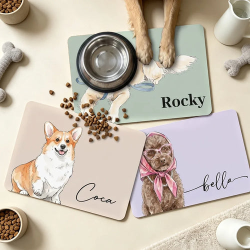 Personalized Flannel Pet Mat Custom Dog Portrait Gift for Dog Lovers