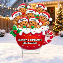 Load image into Gallery viewer, Personalized Gingerbread Family Yard Sign Gift for Grandparents
