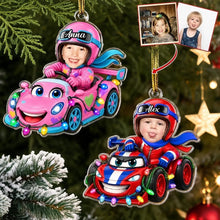 Load image into Gallery viewer, Personalized Acrylic Racing Car Ornament Custom Child Gift

