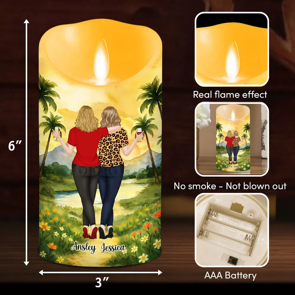 Personalized LED Candle for Friends - Heartfelt Gift for Christmas Lamp MagicInPrints