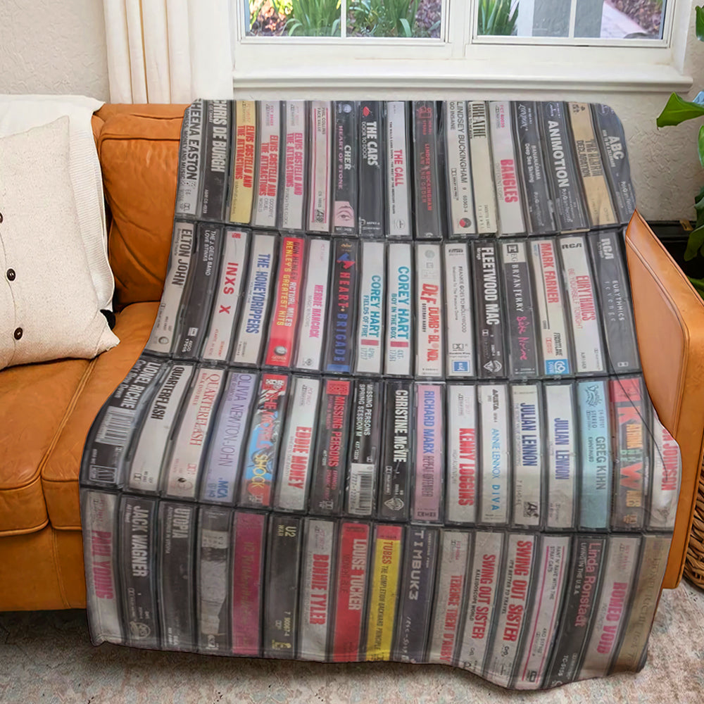 Personalized Cassette Tape Lovers Blanket - Nostalgic Music Gift Blanket PopCulturePrints