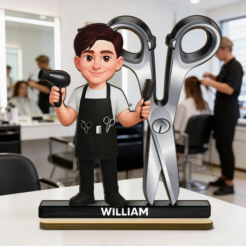 Custom Hair Stylist Figurine for Salon Professionals - Personalized Gift Plaque MagicInPrints