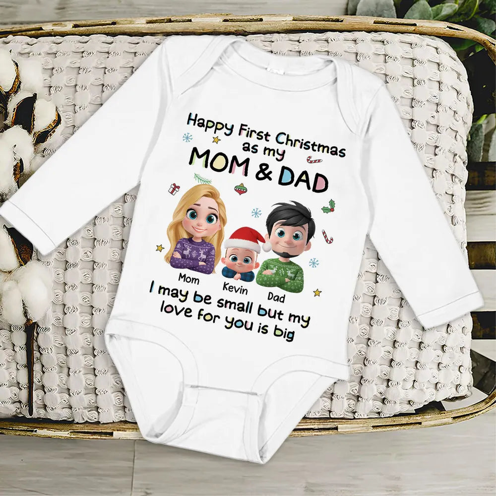 Personalized Baby Onesie for First Christmas - Custom Family Design Cloth MagicInPrints