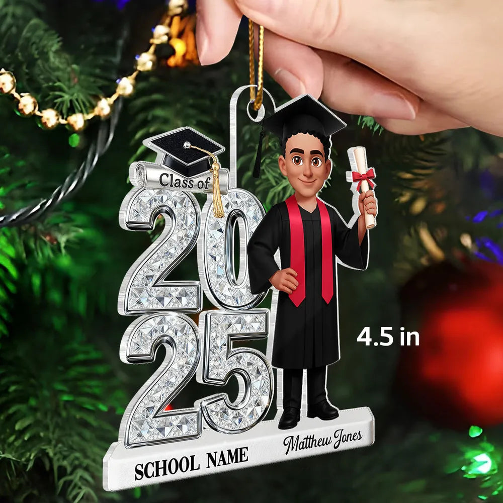 Personalized Graduation Ornament for Class of 2025 - Custom Name and School Ornament MagicInPrints