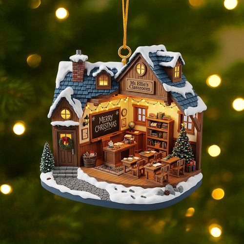 “Celebrate a Teacher’s Dedication” - Personalized Teacher Miniature Classroom Ornament - Custom Gift for Educators Ornament MagicInPrints