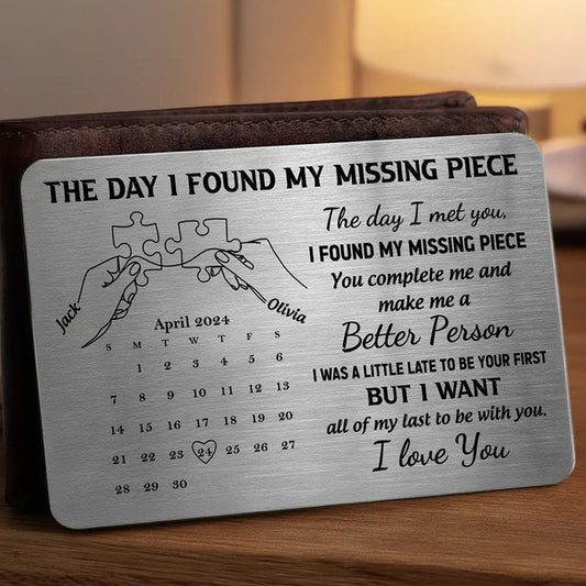Personalized Engraved Metal Wallet Card for Couples - Anniversary Keepsake Wallet Card MagicInPrints