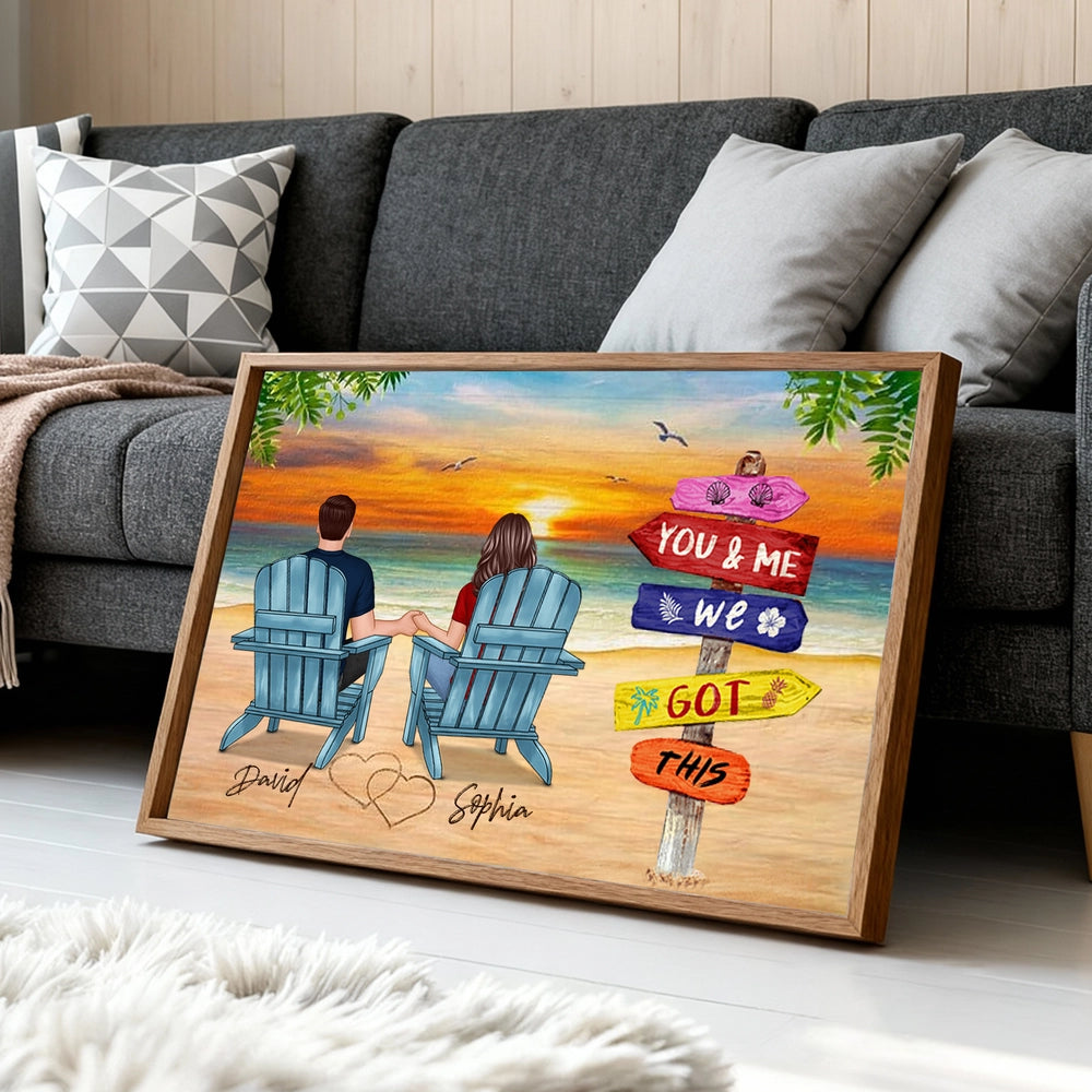 Personalized Beach Sunset Canvas Art for Couples - Romantic Home Decor Poster or Canvas MagicInPrints