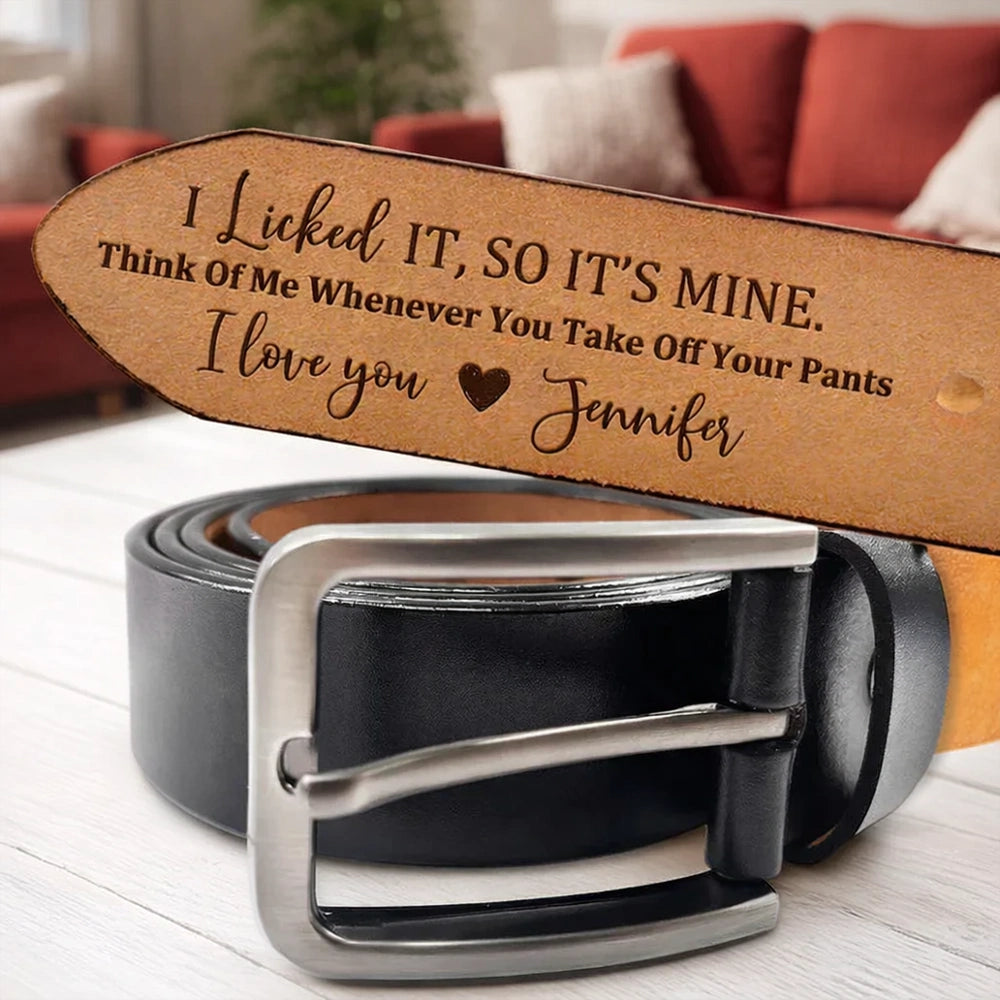 Custom Engraved Leather Belt for Him - Romantic Gift Belt MagicInPrints