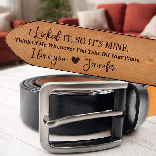 Custom Engraved Leather Belt for Him - Romantic Gift Belt MagicInPrints