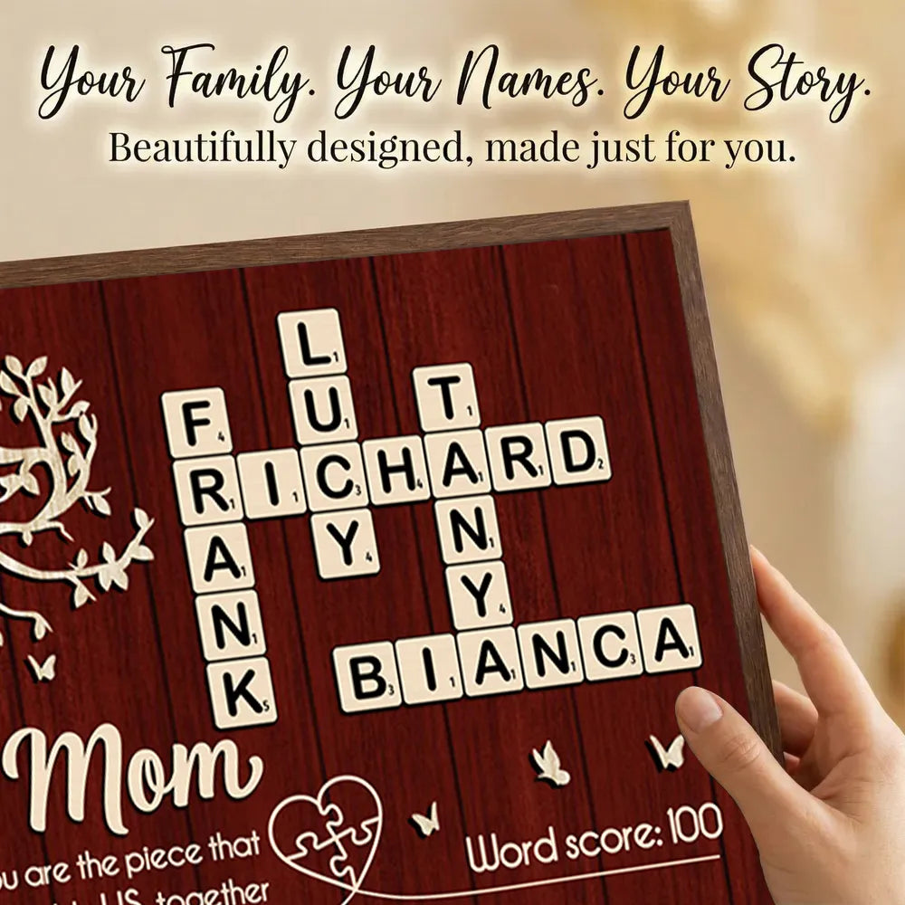 Personalized Family Tree Puzzle Wall Art for Mom - Sentimental Gift Poster or Canvas MagicInPrints
