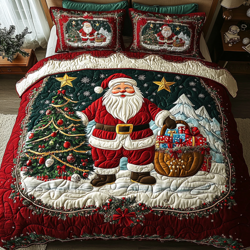 Bring Joy Home – Quilted Bedding Set – Gift for Christmas Lovers Quilted Bedding Set V2 MagicInPrints