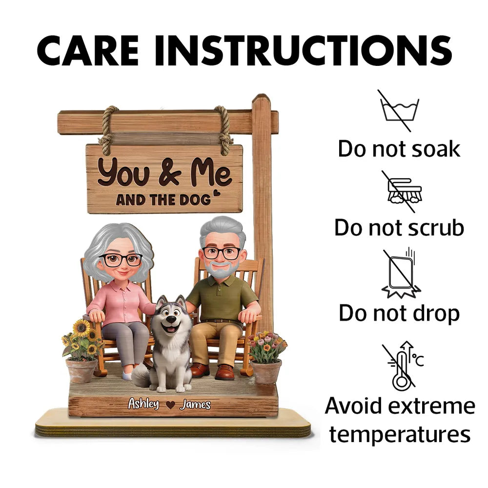Personalized Wooden Figurine for Dog Lovers - Anniversary Gift for Couples Plaque MagicInPrints