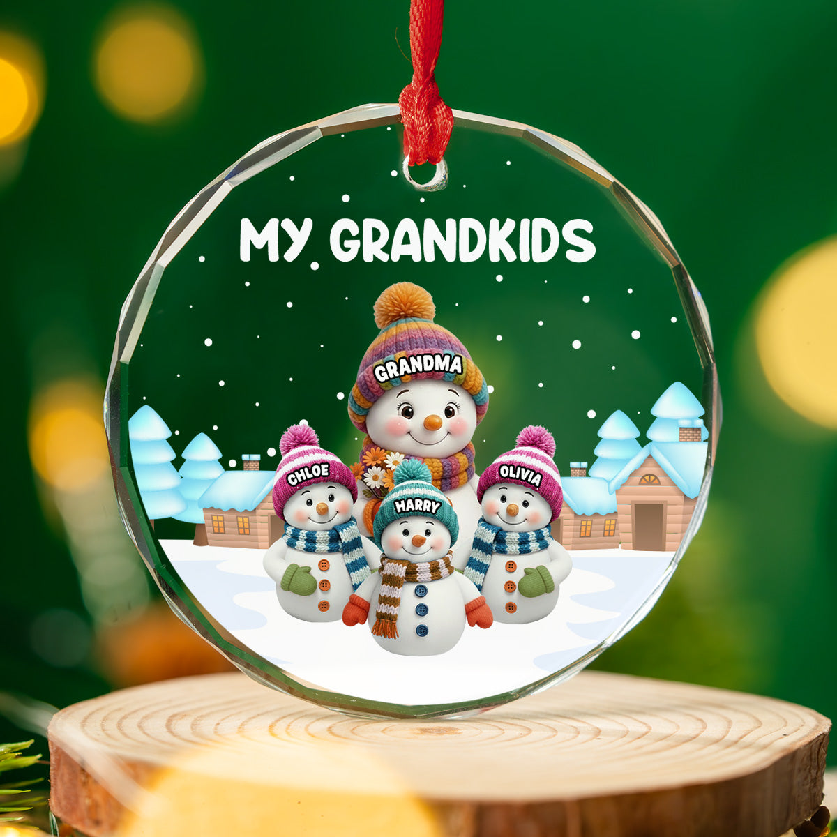 Personalized Snowman Family Ornament for Grandparents - Christmas Decoration Ornament MagicInPrints